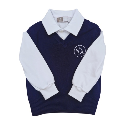 Pull V coton NDL sans manches